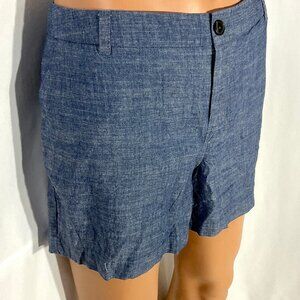 Merona Size 14 Blue Chambray Chino Cotton Shorts Womens
